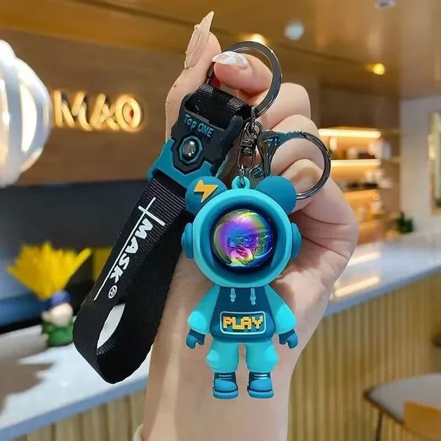 Cute Astronaut Keychain with Lanyard - Playful Space Character Key Ring | Fun and Unique Accessory