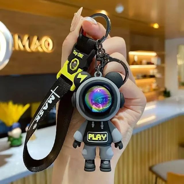 Cute Astronaut Keychain with Lanyard - Playful Space Character Key Ring | Fun and Unique Accessory