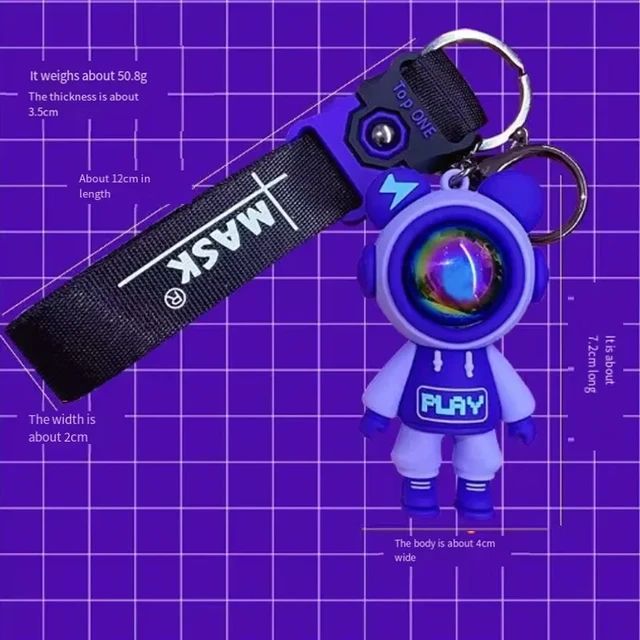 Cute Astronaut Keychain with Lanyard - Playful Space Character Key Ring | Fun and Unique Accessory