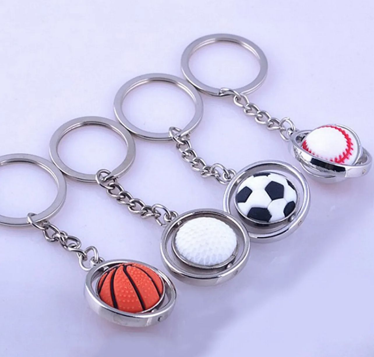 Sports Ball Keychain Set - Basketball, Soccer, and Baseball Key Rings | Fun and Durable Sports Accessories